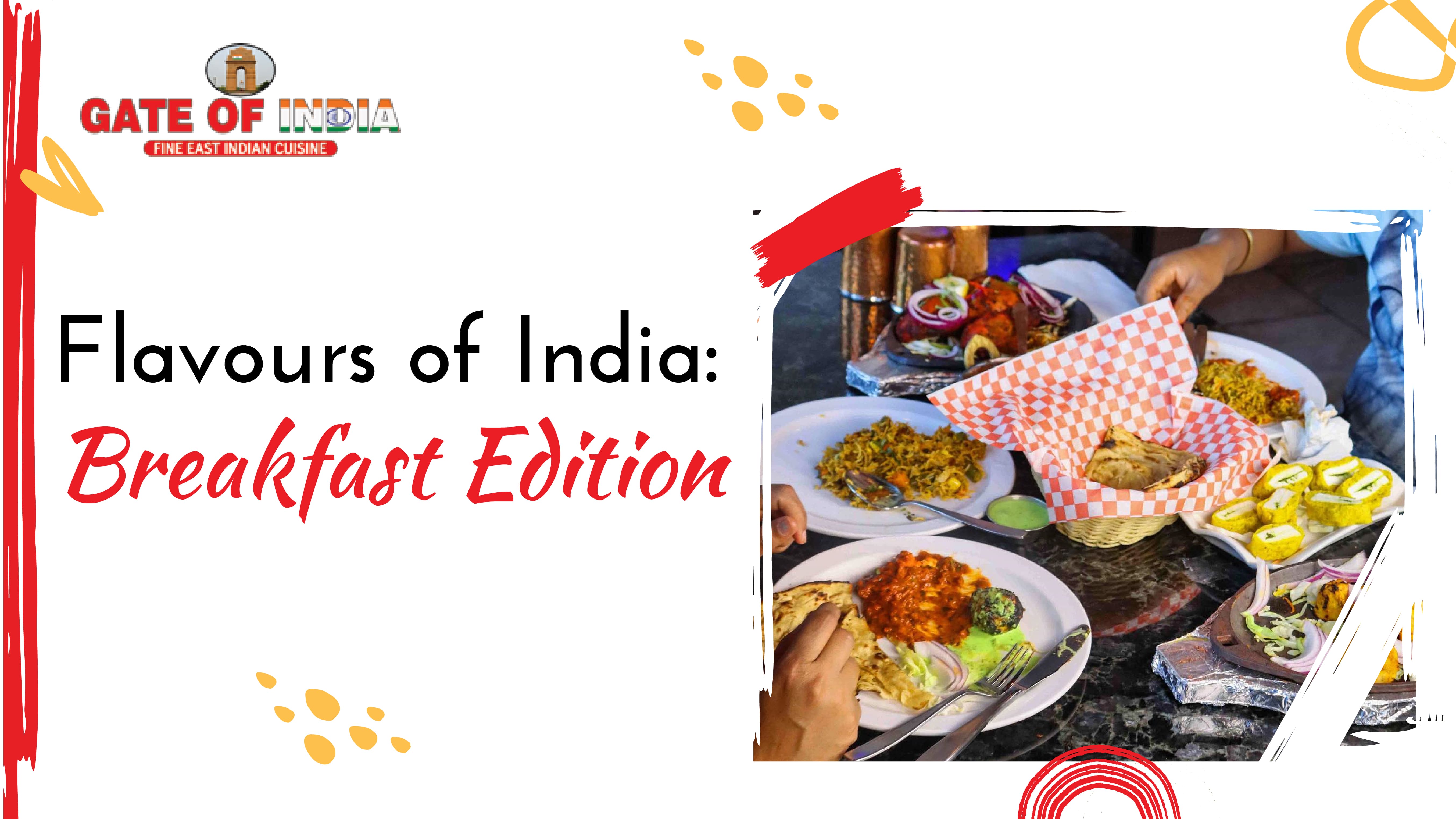 Flavours of India Breakfast Edition with naan, biryani, paneer, and curry at Gate of India Calgary