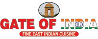 Gate of India Fine East Indian Cuisine logo with India Gate landmark in Calgary